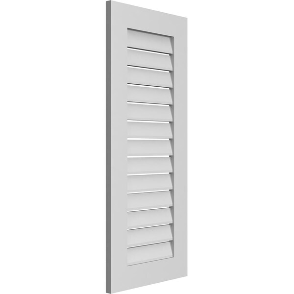 Ekena Millwork Vertical Surface Mount PVC Gable Vent: Functional, w/ 3-1/2"W x 1"P Standard Frame, 18"W x 42"H - GVPVE18X4201SF