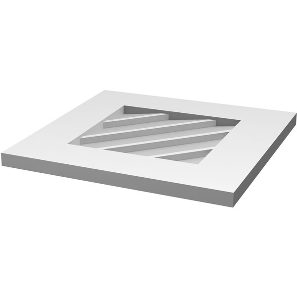 Ekena Millwork Diamond Surface Mount PVC Gable Vent: Functional, w/ 3-1/2"W x 1"P Standard Frame, 24"W x 24"H - GVPDI24X2401SF