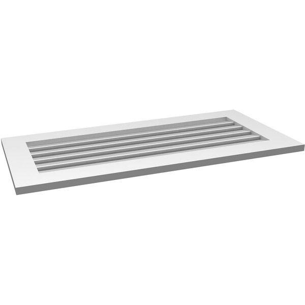 Ekena Millwork Vertical Surface Mount PVC Gable Vent: Functional, w/ 3-1/2"W x 1"P Standard Frame, 42"W x 20"H - GVPVE42X2001SF