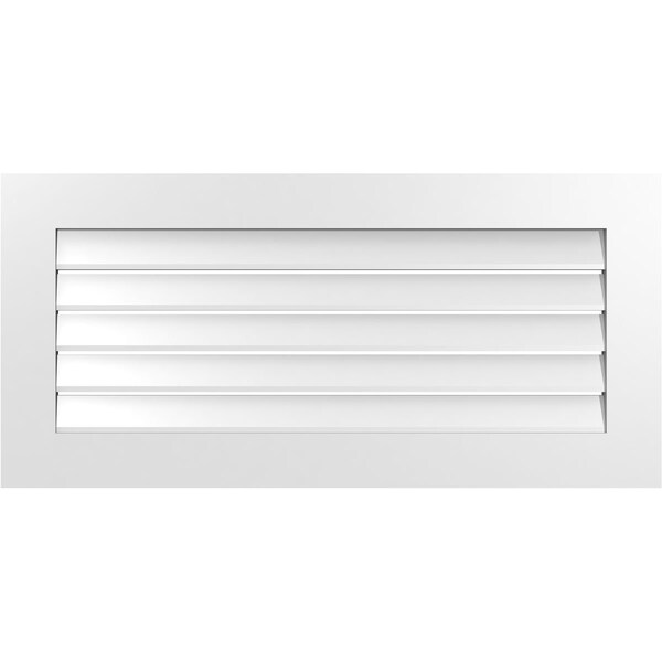 Ekena Millwork Vertical Surface Mount PVC Gable Vent: Functional, w/ 3-1/2"W x 1"P Standard Frame, 42"W x 20"H - GVPVE42X2001SF