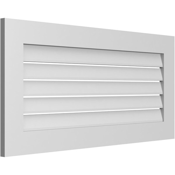 Ekena Millwork Vertical Surface Mount PVC Gable Vent: Functional, w/ 3-1/2"W x 1"P Standard Frame, 42"W x 20"H - GVPVE42X2001SF