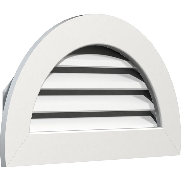 Ekena Millwork Half Round Gable Vent Functional, PVC Gable Vent w/ 1" x 4" Flat Trim Frame, 28"W x 14"H - GVPHR28X1401FUN
