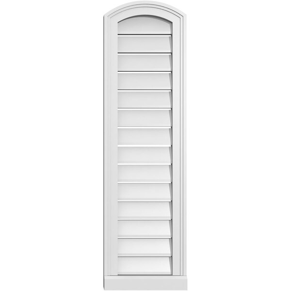 Ekena Millwork Arch Top Surface Mount PVC Gable Vent w/ 2"W x 2"P Brickmould Sill Frame, 12"W x 40"H - GVPAR12X4003SN