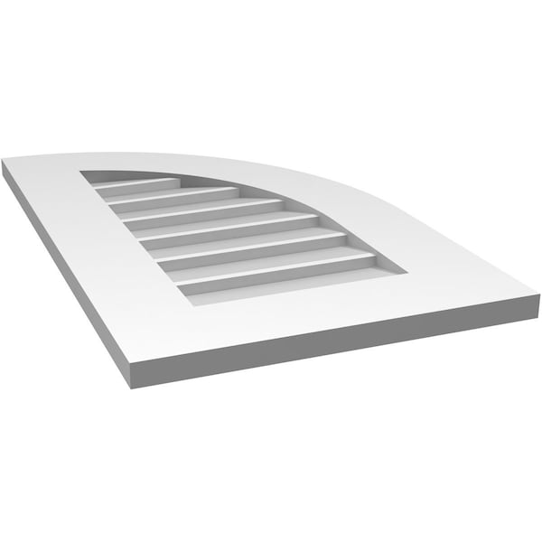 Ekena Millwork Quarter Round Top Right Surface Mount PVC Gable Vent w/ 3-1/2"W x 1"P Standard Frame, 16"W x 26"H - GVPQR16X2601SN