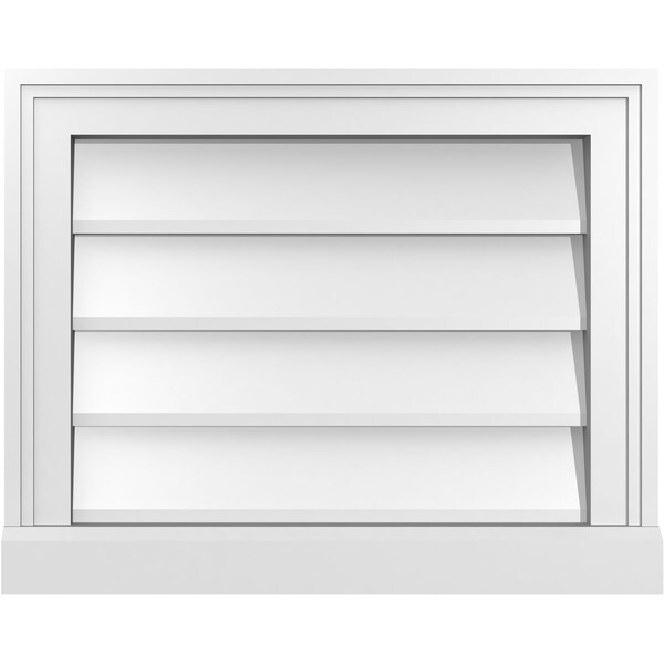 Ekena Millwork Vertical Surface Mount PVC Gable Vent w/ 2"W x 2"H , Brickmould Sill Frame, 20"W x 16"H - GVPVE20X1603SN
