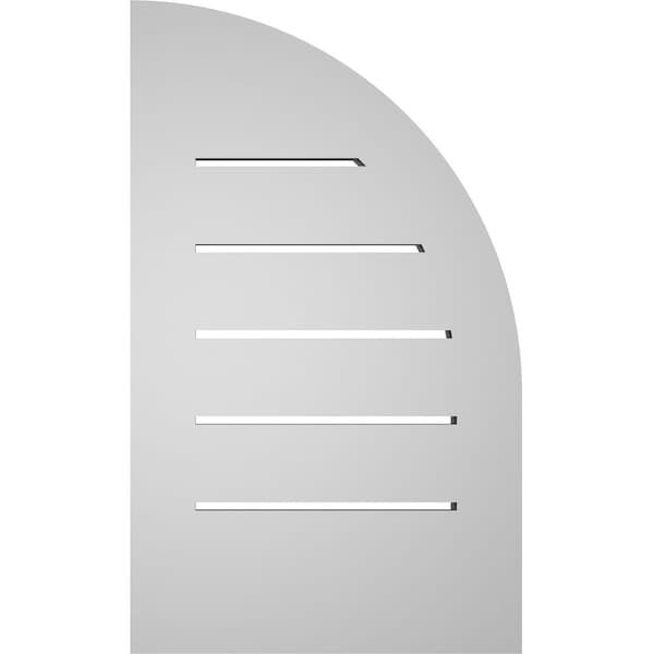 Ekena Millwork Quarter Round Top Left Surface Mount PVC Gable Vent w/ 2"W x 1-1/2"P Brickmould Frame, 12"W x 20"H - GVPQL12X2002SF