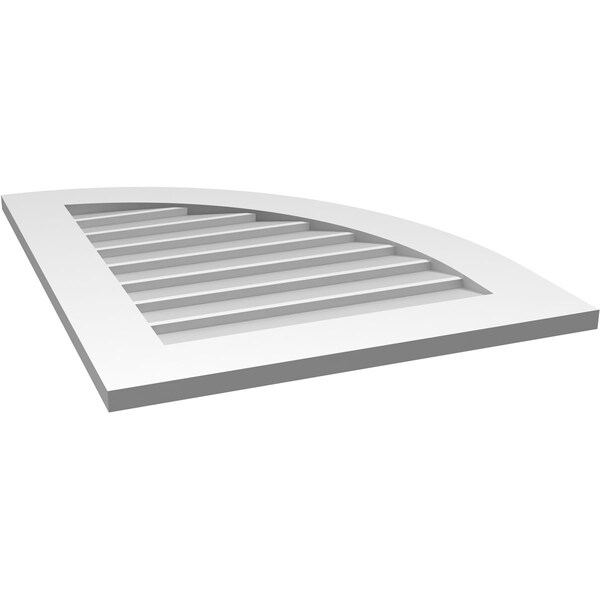 Ekena Millwork Quarter Round Top Right Surface Mount PVC Gable Vent w/ 3-1/2"W x 1"P Standard Frame, 24"W x 30"H - GVPQR24X3001SN