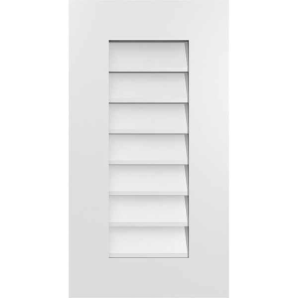 Ekena Millwork Vertical Surface Mount PVC Gable Vent: Non-Functional, w/ 3-1/2"W x 1"P Standard Frame, 14"W x 26"H - GVPVE14X2601SN