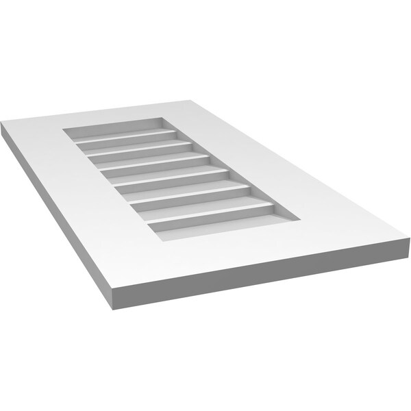 Ekena Millwork Vertical Surface Mount PVC Gable Vent: Non-Functional, w/ 3-1/2"W x 1"P Standard Frame, 14"W x 26"H - GVPVE14X2601SN