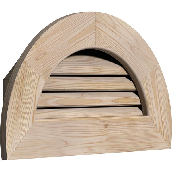Ekena Millwork Half Round Gable Vent Unfinished, Functional, Pine Gable Vent w/1" x 4" Flat Trim Frame, 30"W x 15"H - GVWHR30X1501SFUPI
