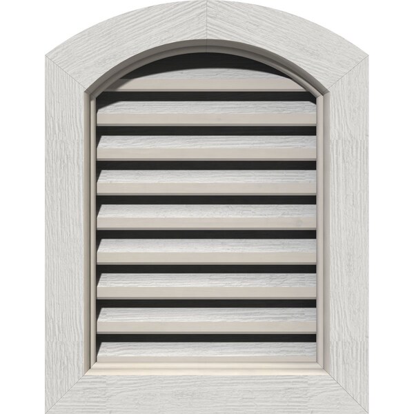 Ekena Millwork Arch Top Gable Vent, Functional, Western Red Cedar Gable Vent w/ Brick Mould Face Frame, 16"W x 34"H - GVWAR16X3400RFPWR