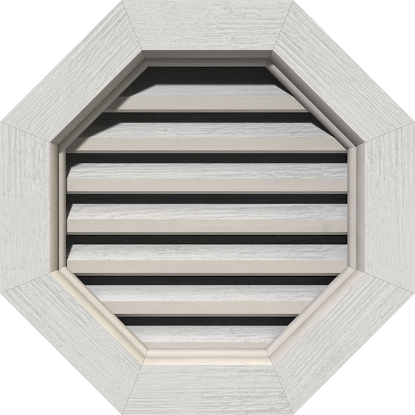 Ekena Millwork Octagonal Gable Vent, Functional, Western Red Cedar Gable Vent w/Brick Mould Face Frame, 16"W x 16"H - GVWOC16X1600RFPWR