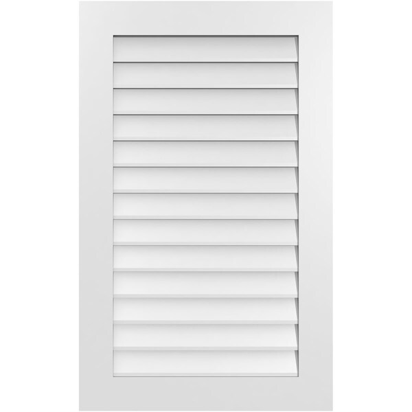 Ekena Millwork Vertical Surface Mount PVC Gable Vent: Non-Functional, w/ 3-1/2"W x 1"P Standard Frame, 26"W x 42"H - GVPVE26X4201SN