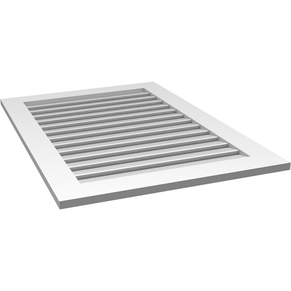 Ekena Millwork Vertical Surface Mount PVC Gable Vent: Functional, w/ 3-1/2"W x 1"P Standard Frame, 30"W x 42"H - GVPVE30X4201SF