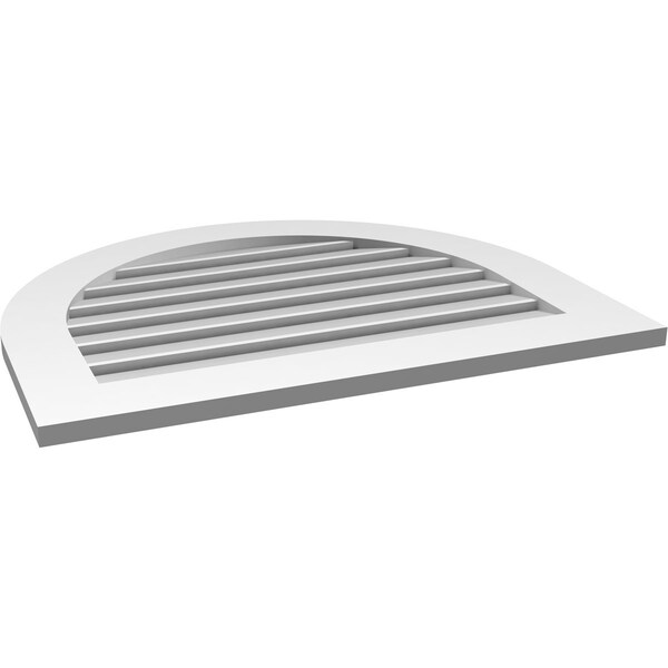 Ekena Millwork Round Top Surface Mount PVC Gable Vent: Functional, w/ 3-1/2"W x 1"P Standard Frame, 32"W x 26"H - GVPRT32X2601SF