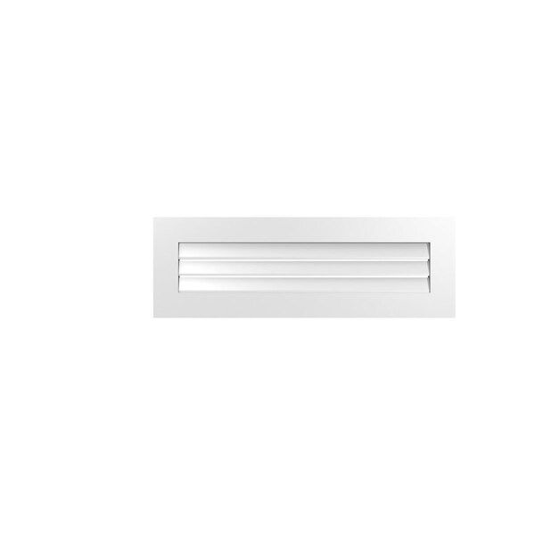 Ekena Millwork Vertical Surface Mount PVC Gable Vent: Functional, w/ 3-1/2"W x 1"P Standard Frame, 42"W x 14"H - GVPVE42X1401SF
