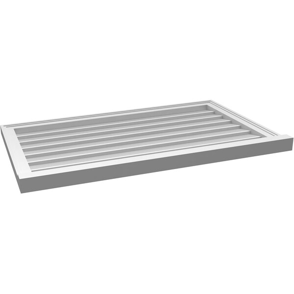 Ekena Millwork Vertical Surface Mount PVC Gable Vent w/ 2"W x 2"H , Brickmould Sill Frame, 40"W x 24"H - GVPVE40X2403SN