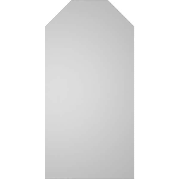 Ekena Millwork Octagonal Top Surface Mount PVC Gable Vent w/ 3-1/2"W x 1"P Standard Frame, 16"W x 32"H - GVPOT16X3201SN