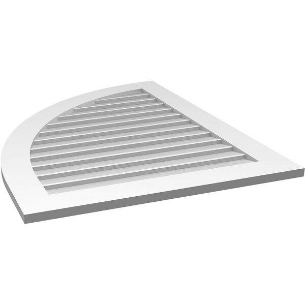 Ekena Millwork Quarter Round Top Left Surface Mount PVC Gable Vent w/ 3-1/2"W x 1"P Standard Frame, 32"W x 40"H - GVPQL32X4001SN