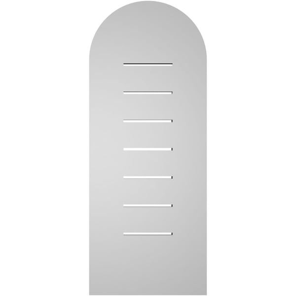 Ekena Millwork Round Top Surface Mount PVC Gable Vent: Functional, w/ 3-1/2"W x 1"P Standard Frame, 12"W x 30"H - GVPRT12X3001SF