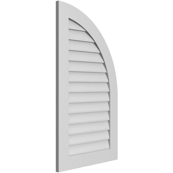 Ekena Millwork Quarter Round Top Right Surface Mount PVC Gable Vent w/ 3-1/2"W x 1"P Standard Frame, 24"W x 42"H - GVPQR24X4201SN