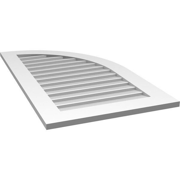Ekena Millwork Quarter Round Top Right Surface Mount PVC Gable Vent w/ 3-1/2"W x 1"P Standard Frame, 24"W x 42"H - GVPQR24X4201SN