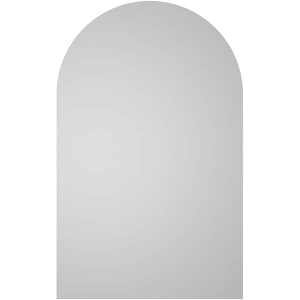 Ekena Millwork Round Top Surface Mount PVC Gable Vent: Non-Functional, w/ 3-1/2"W x 1"P Standard Frame, 20"W x 32"H - GVPRT20X3201SN
