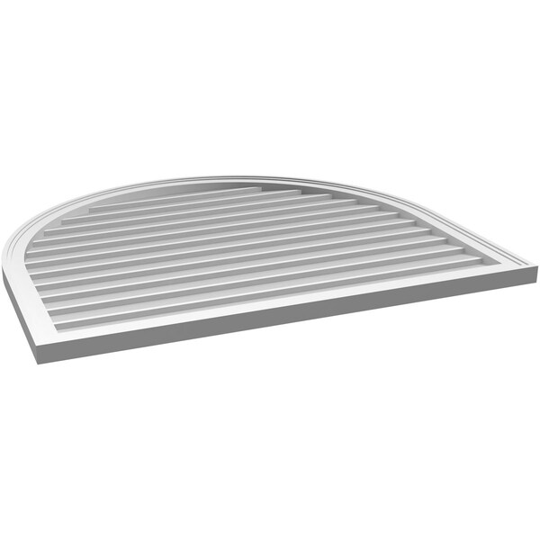 Ekena Millwork Round Top Surface Mount PVC Gable Vent w/ 2"W x 1-1/2"P Brickmould Frame, 42"W x 36"H - GVPRT42X3602SN