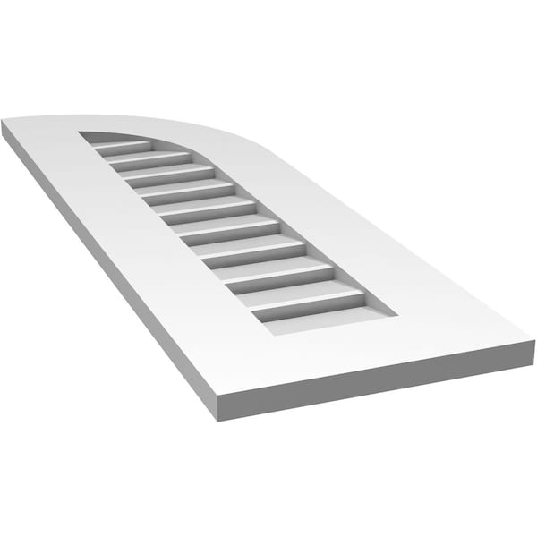 Ekena Millwork Quarter Round Top Right Surface Mount PVC Gable Vent w/ 3-1/2"W x 1"P Standard Frame, 12"W x 36"H - GVPQR12X3601SF