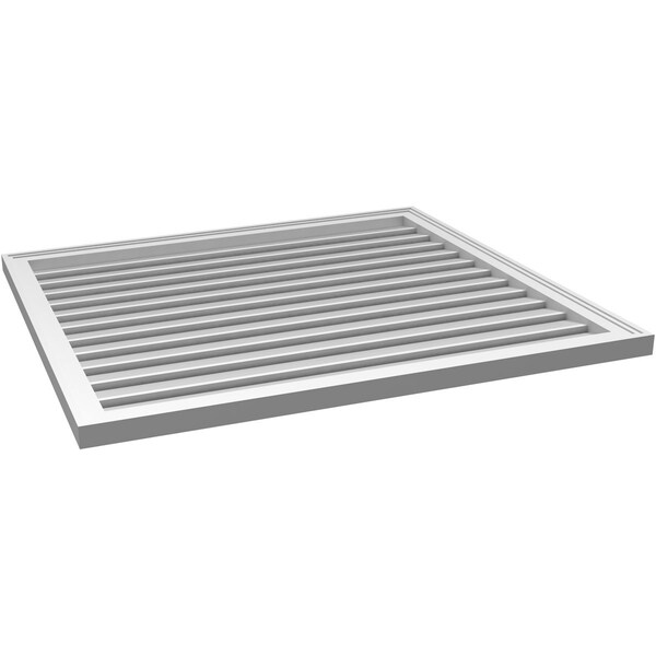 Ekena Millwork Vertical Surface Mount PVC Gable Vent: Functional, w/ 2"W x 1-1/2"P Brickmould Frame, 40"W x 36"H - GVPVE40X3602SF