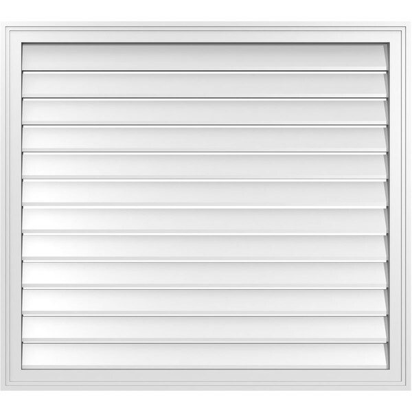 Ekena Millwork Vertical Surface Mount PVC Gable Vent: Functional, w/ 2"W x 1-1/2"P Brickmould Frame, 40"W x 36"H - GVPVE40X3602SF