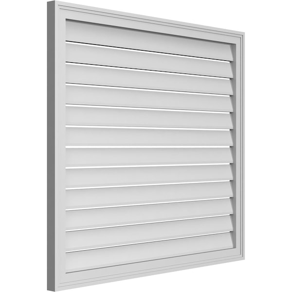 Ekena Millwork Vertical Surface Mount PVC Gable Vent: Functional, w/ 2"W x 1-1/2"P Brickmould Frame, 40"W x 36"H - GVPVE40X3602SF