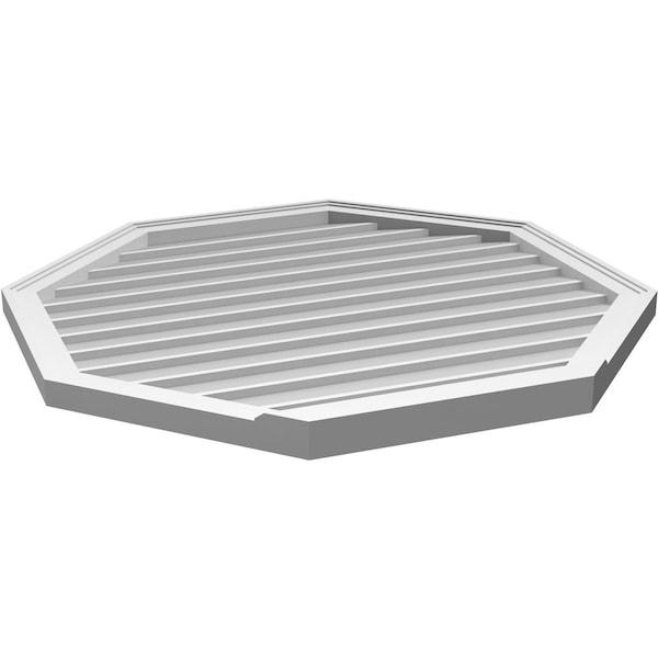 Ekena Millwork Octagonal Surface Mount PVC Gable Vent w/ 2"W x 2"P Brickmould Sill Frame, 36"W x 36"H - GVPOC36X3603SN