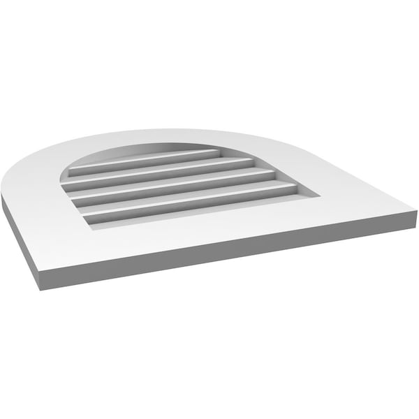 Ekena Millwork Round Top Surface Mount PVC Gable Vent: Functional, w/ 3-1/2"W x 1"P Standard Frame, 20"W x 20"H - GVPRT20X2001SF
