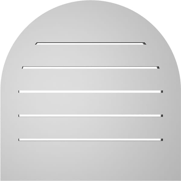 Ekena Millwork Round Top Surface Mount PVC Gable Vent: Functional, w/ 2"W x 1-1/2"P Brickmould Frame, 20"W x 20"H - GVPRT20X2002SF