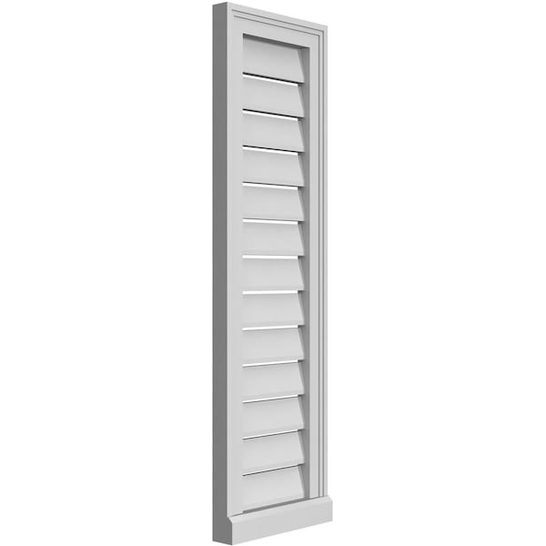 Ekena Millwork Vertical Surface Mount PVC Gable Vent: Functional, w/ 2"W x 2"P Brickmould Sill Frame, 12"W x 40"H - GVPVE12X4003SF