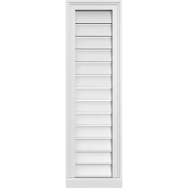 Ekena Millwork Vertical Surface Mount PVC Gable Vent: Functional, w/ 2"W x 2"P Brickmould Sill Frame, 12"W x 40"H - GVPVE12X4003SF
