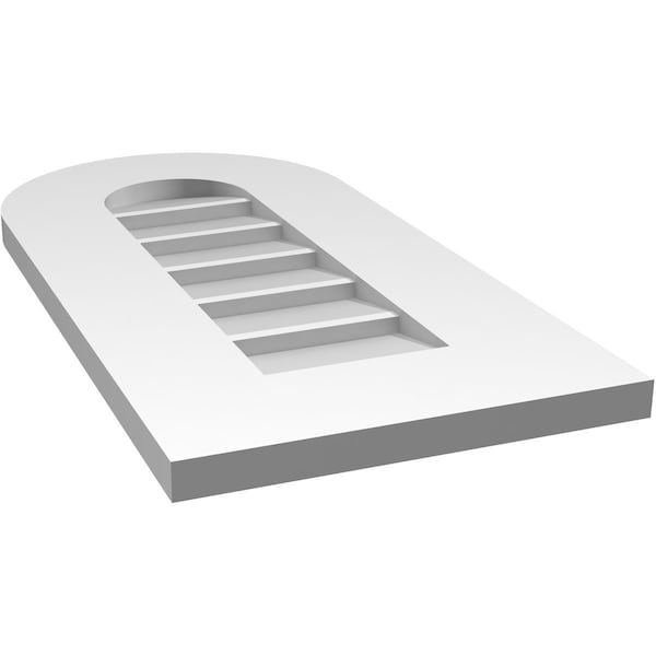 Ekena Millwork Round Top Surface Mount PVC Gable Vent: Non-Functional, w/ 3-1/2"W x 1"P Standard Frame, 12"W x 24"H - GVPRT12X2401SN