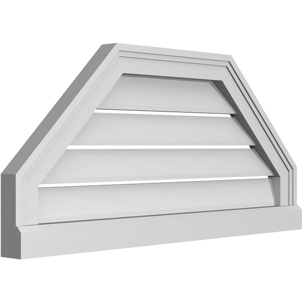 Ekena Millwork Octagonal Top Surface Mount PVC Gable Vent w/ 2"W x 2"P Brickmould Sill Frame, 30"W x 14"H - GVPOT30X1403SF