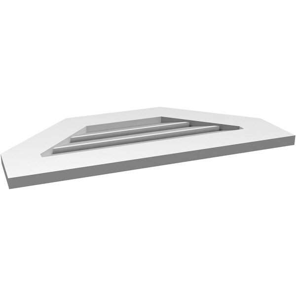 Ekena Millwork Octagonal Top Surface Mount PVC Gable Vent: Functional, w/ 3-1/2"W x 1"P Standard Frame, 28"W x 14"H - GVPOT28X1401SF