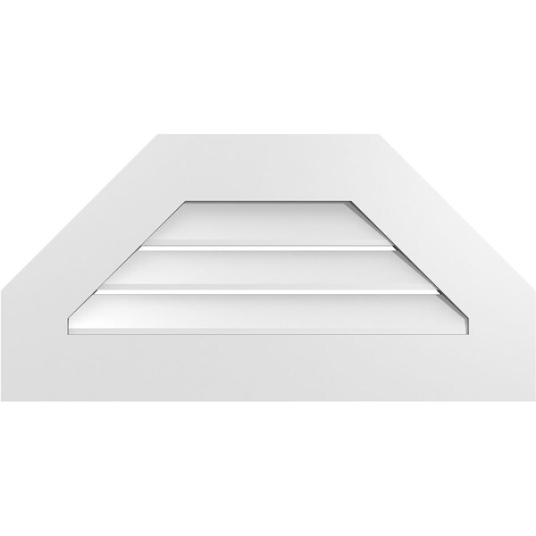 Ekena Millwork Octagonal Top Surface Mount PVC Gable Vent: Functional, w/ 3-1/2"W x 1"P Standard Frame, 28"W x 14"H - GVPOT28X1401SF