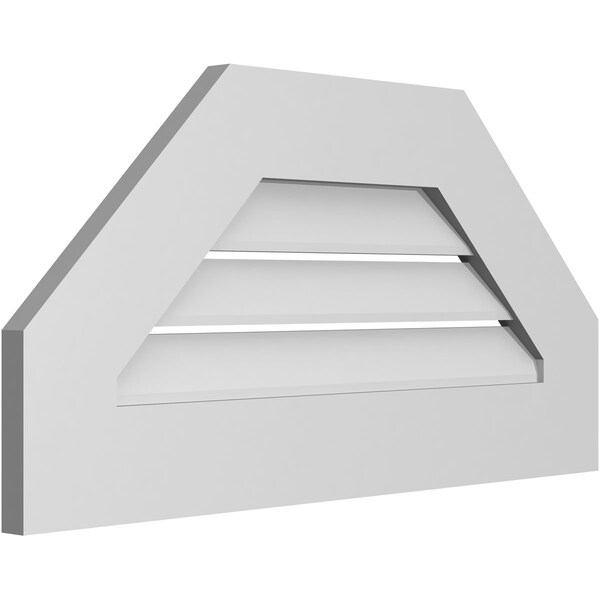 Ekena Millwork Octagonal Top Surface Mount PVC Gable Vent: Functional, w/ 3-1/2"W x 1"P Standard Frame, 28"W x 14"H - GVPOT28X1401SF