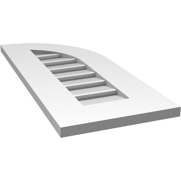 Ekena Millwork Quarter Round Top Right Surface Mount PVC Gable Vent w/ 3-1/2"W x 1"P Standard Frame, 12"W x 28"H - GVPQR12X2801SF