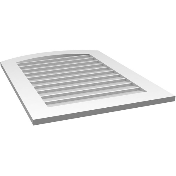 Ekena Millwork Arch Top Surface Mount PVC Gable Vent: Functional, w/ 3-1/2"W x 1"P Standard Frame, 26"W x 36"H - GVPAR26X3601SF