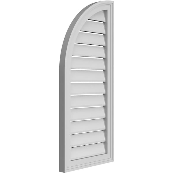 Ekena Millwork Quarter Round Top Left Surface Mount PVC Gable Vent w/ 2"W x 1-1/2"P Brickmould Frame, 16"W x 36"H - GVPQL16X3602SF