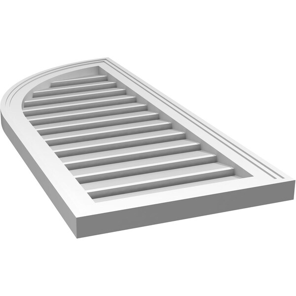 Ekena Millwork Quarter Round Top Left Surface Mount PVC Gable Vent w/ 2"W x 1-1/2"P Brickmould Frame, 16"W x 36"H - GVPQL16X3602SF