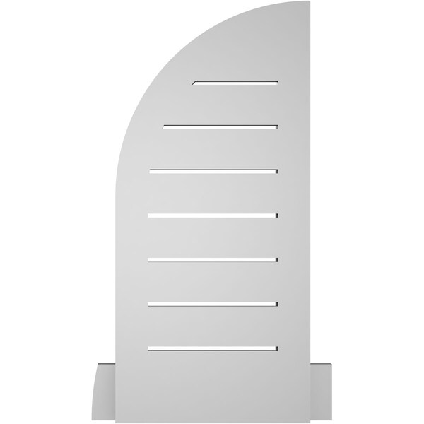 Ekena Millwork Quarter Round Top Right Surface Mount PVC Gable Vent w/ 2"W x 2"P Brickmould Sill Frame, 12"W x 26"H - GVPQR12X2603SF