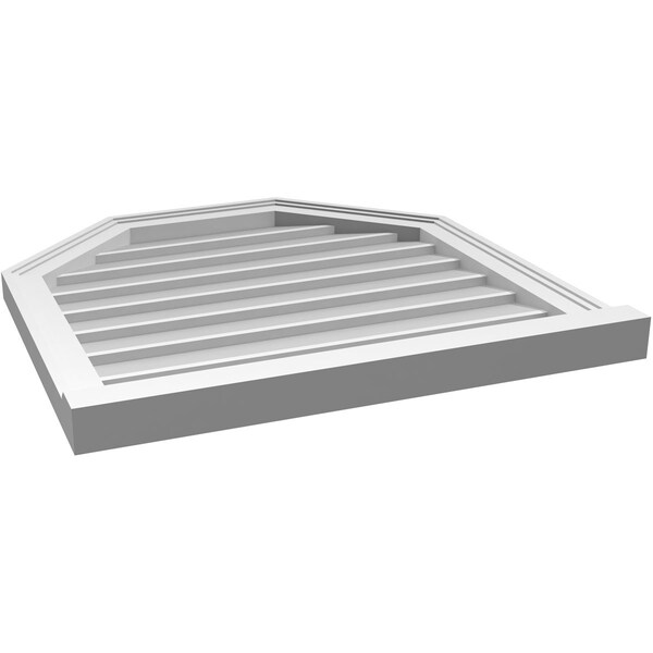 Ekena Millwork Octagonal Top Surface Mount PVC Gable Vent w/ 2"W x 2"P Brickmould Sill Frame, 26"W x 26"H - GVPOT26X2603SN