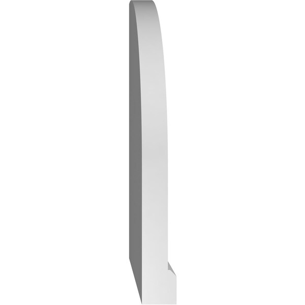 Ekena Millwork Quarter Round Top Left Surface Mount PVC Gable Vent w/ 2"W x 2"P Brickmould Sill Frame, 12"W x 20"H - GVPQL12X2003SN