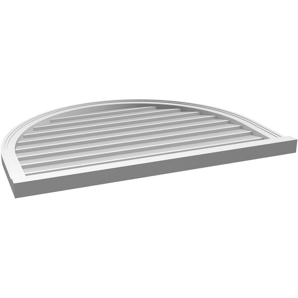 Ekena Millwork Round Top Surface Mount PVC Gable Vent w/ 2"W x 2"P Brickmould Sill Frame, 40"W x 30"H - GVPRT40X3003SN